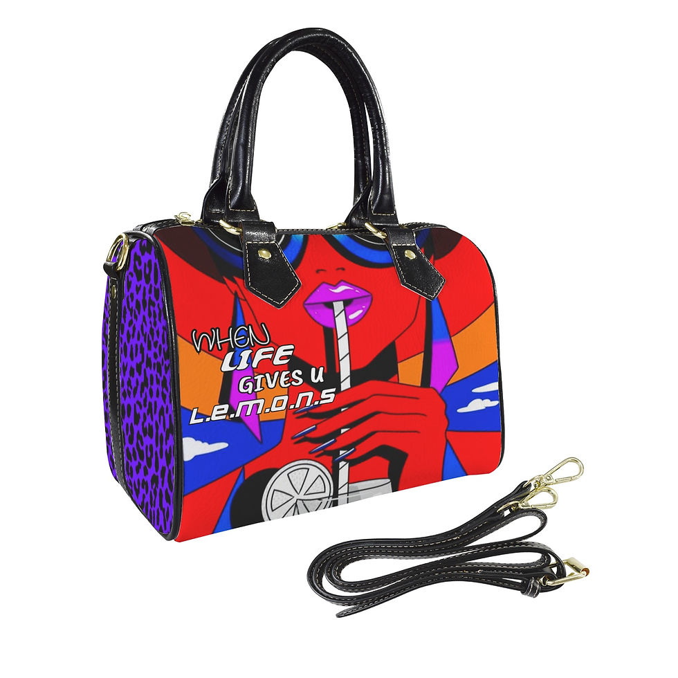 Tequilla Bag-Black Handle Boston Bag