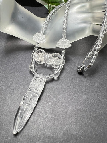 水晶バジュラ&プルパネックレス 結界張って 魔除け 密教から最高の武器