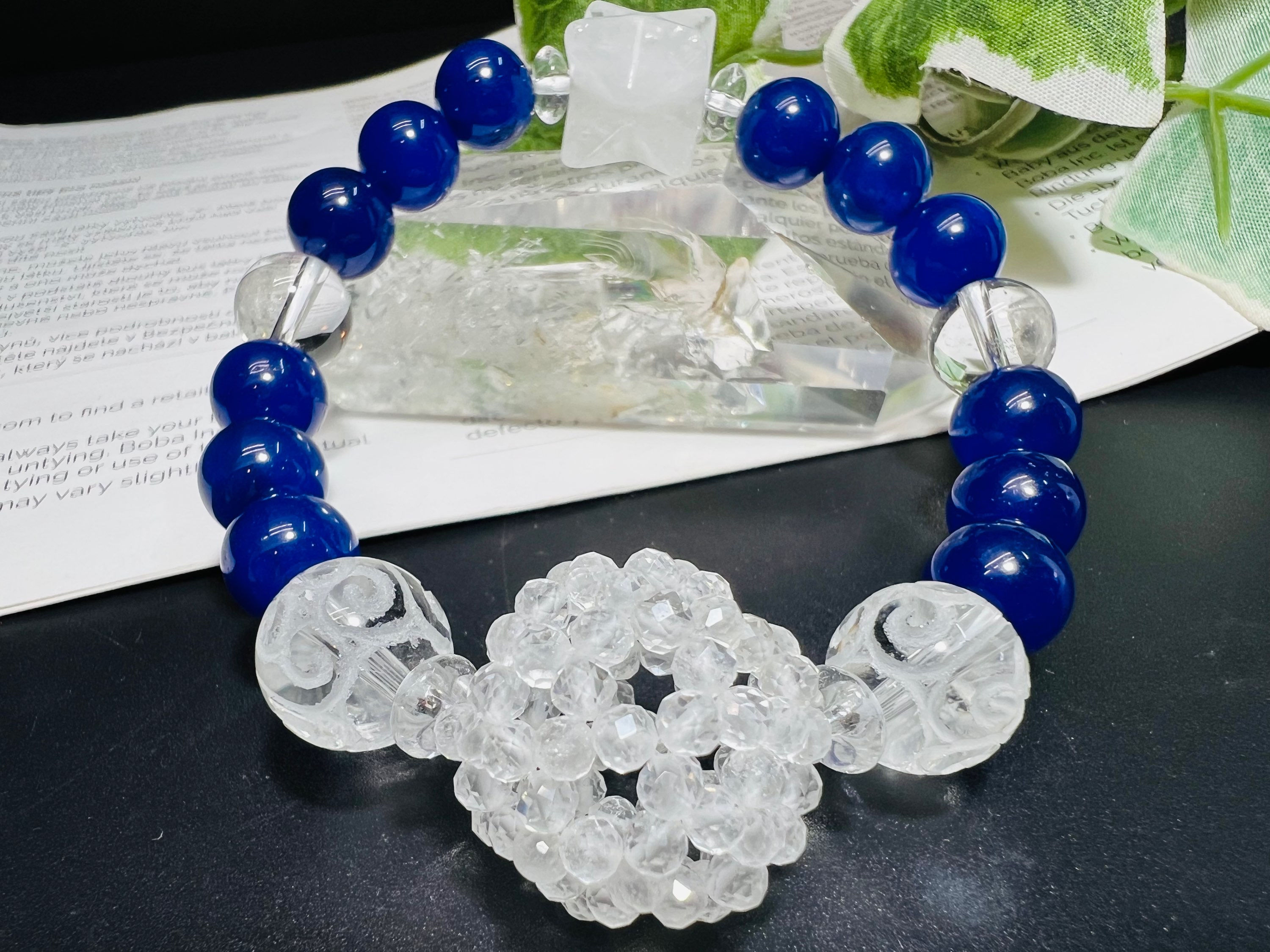 水晶フラーレン マカバスター 回紋珠 青秘紅ブレスレット❣️ 宇宙エネルギー