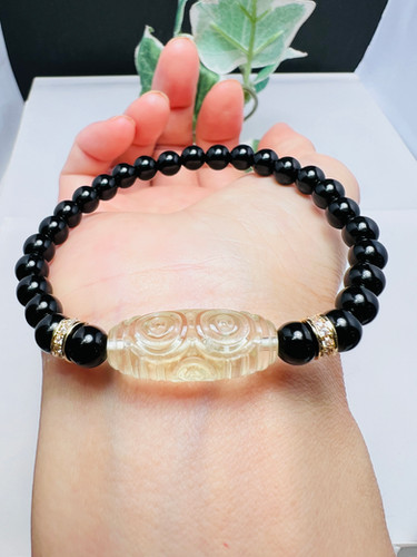 リビアングラス 龍眼天珠&オニキス✨ 宇宙の神秘×最強開運❣️ リビアングラス 龍眼天珠&オニキス✨ 宇宙の神秘×最強開運❣️ | 福富奇石