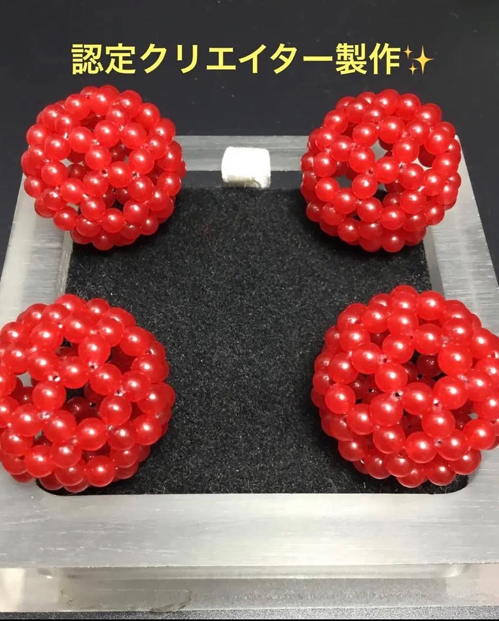 サムネイル： 神聖幾何学フラーレン　幸運呼ぶ✨❣️秘紅石4mm 4個セット宇宙エネルギー❣️