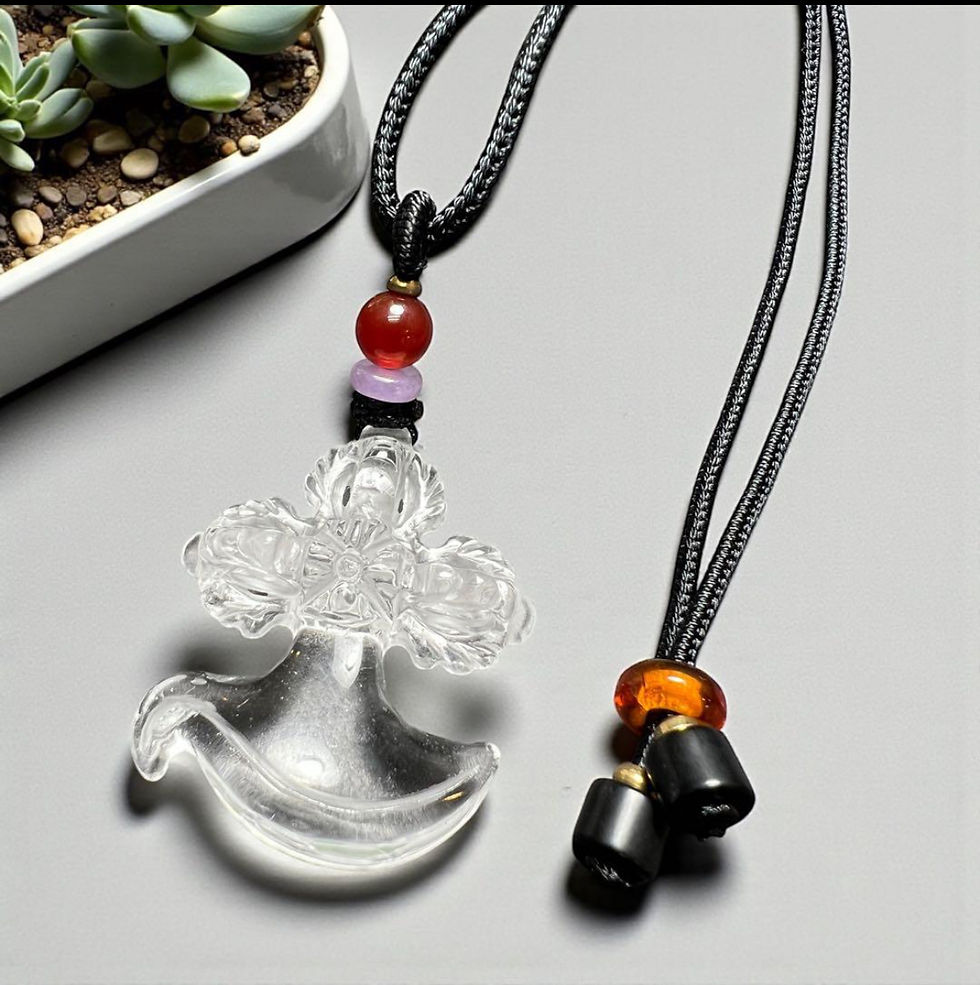 サムネイル： 水晶カルタリ（曲刀・宝斧）ネックレス　密教法器 結界張って　魔除け　幸福呼ぶ奇