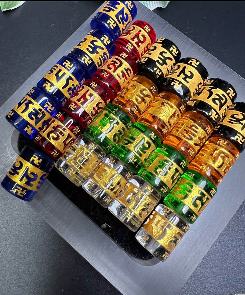 サムネイル： 七彩六字真言パーツ　お守り　魔除け　交通安全　アクセサリー用❣️セール