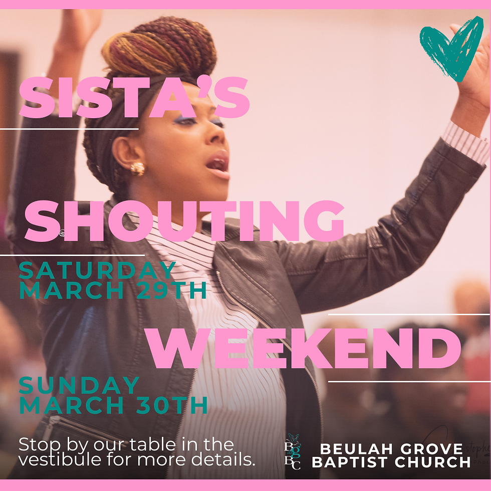 Sista's Shouting Weekend!
