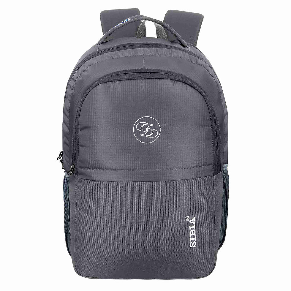 Dark gray backpack manufactured by sibia bags