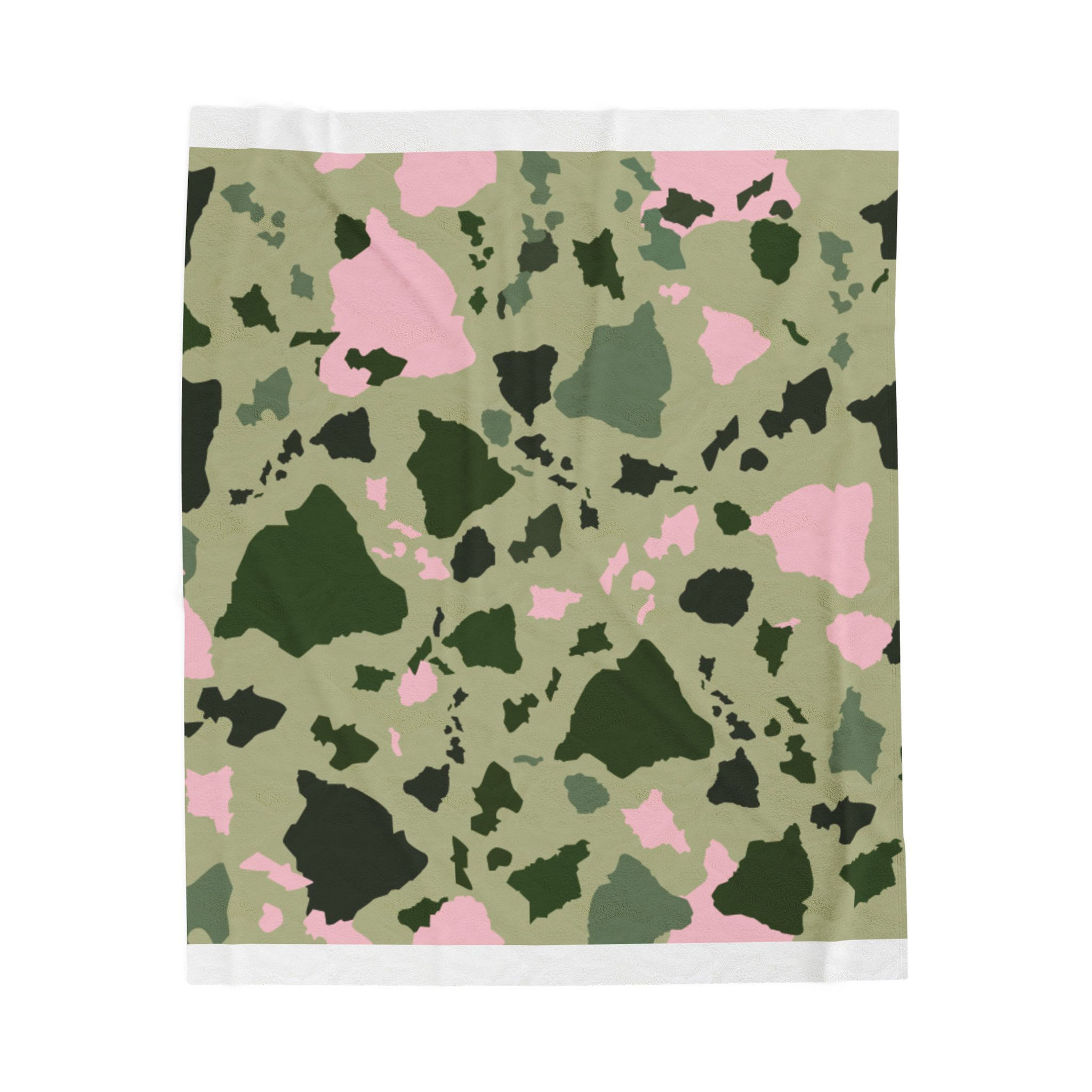 Hawaiian Islands Camoflage Aloha Blanket