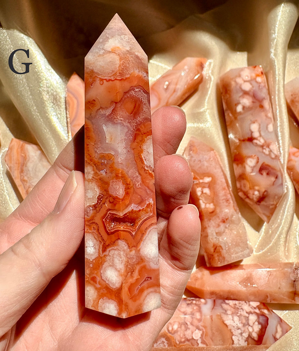 Thumbnail: You Choose Pink Carnelian Flower Agate Towers
