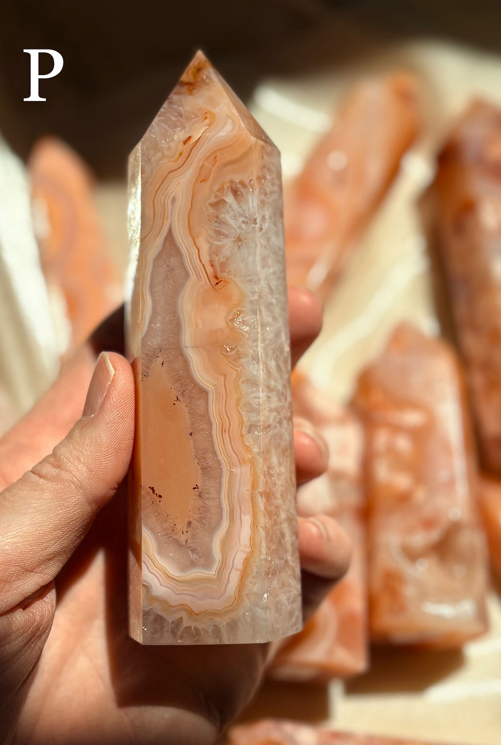 Thumbnail: You Choose Pink Carnelian Flower Agate Towers