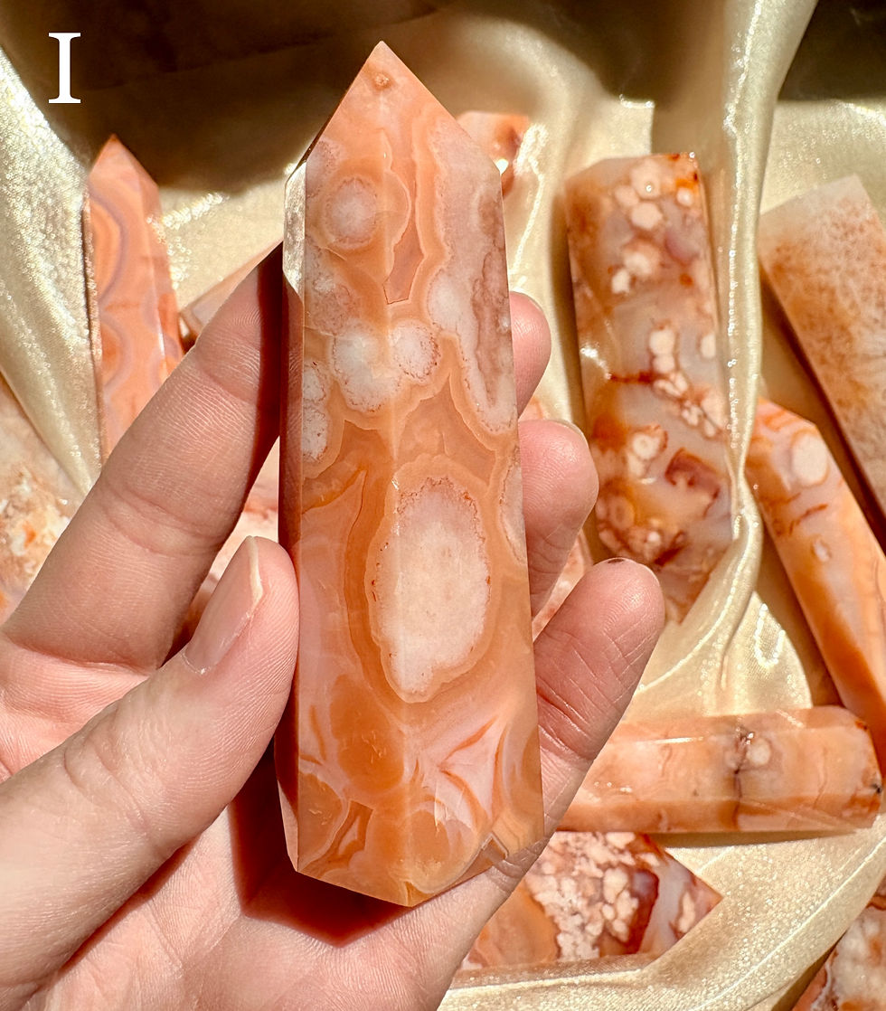 Thumbnail: You Choose Pink Carnelian Flower Agate Towers