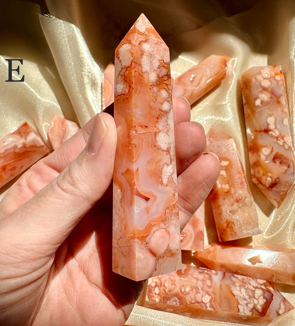Thumbnail: You Choose Pink Carnelian Flower Agate Towers