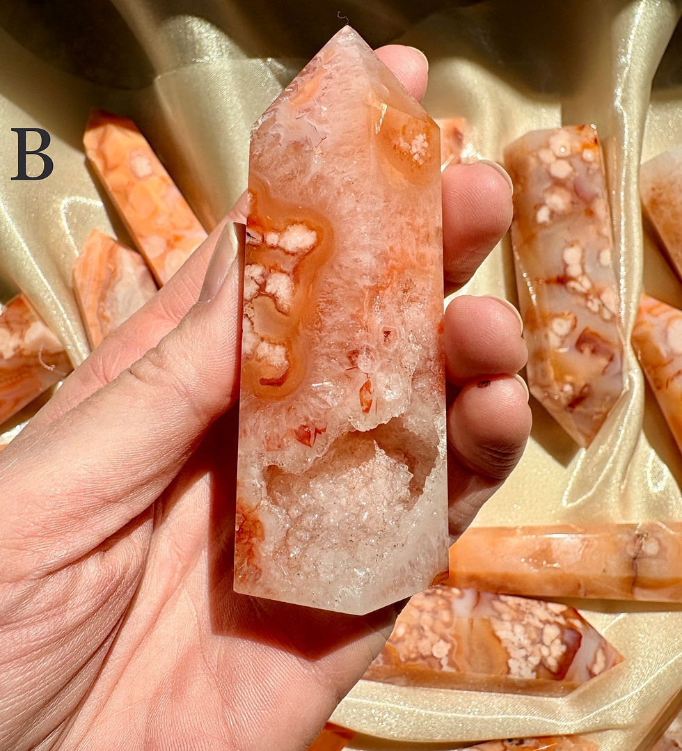 Thumbnail: You Choose Pink Carnelian Flower Agate Towers