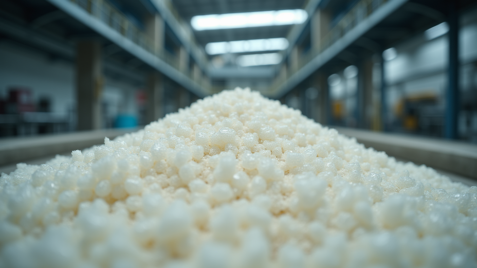 Eye-level view of a sugar processing facility