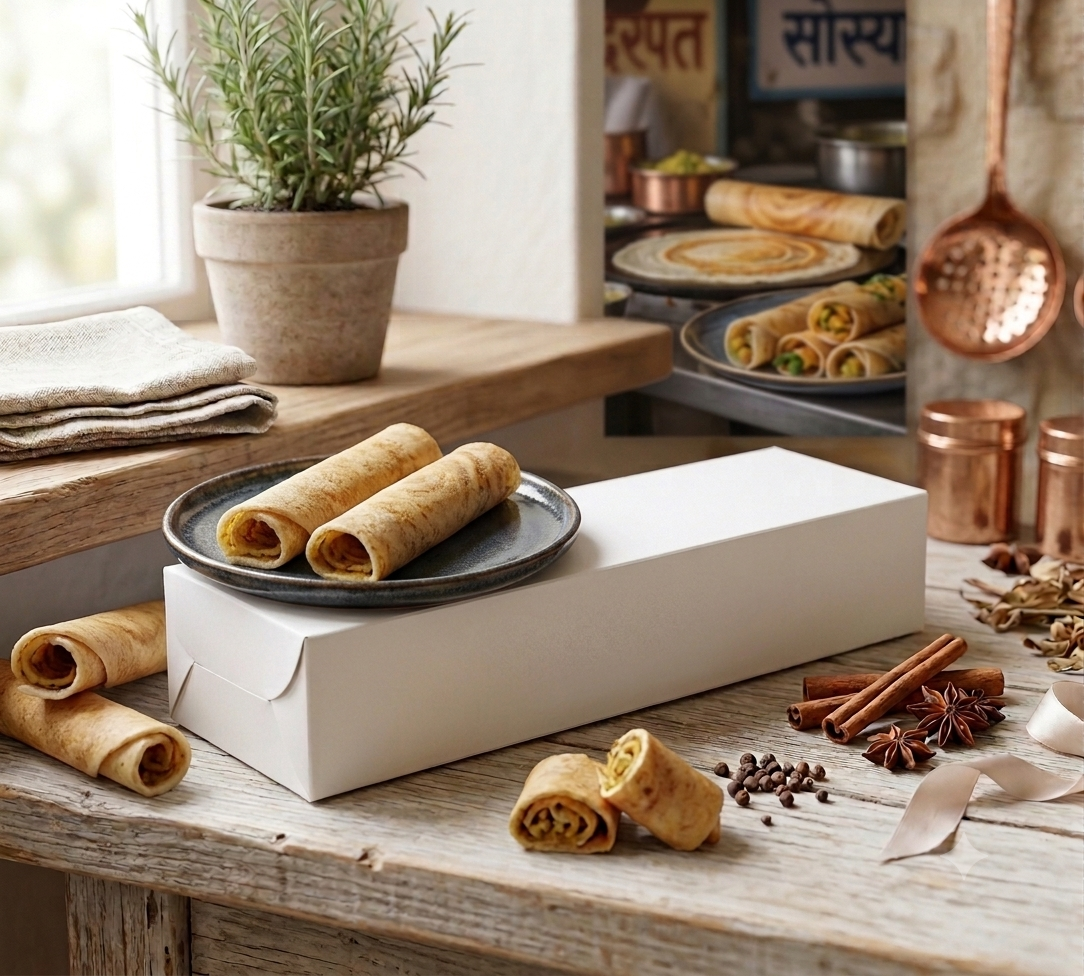 Dosa Box 12 × 3.15 × 2 Inches for Takeaway Food Packaging