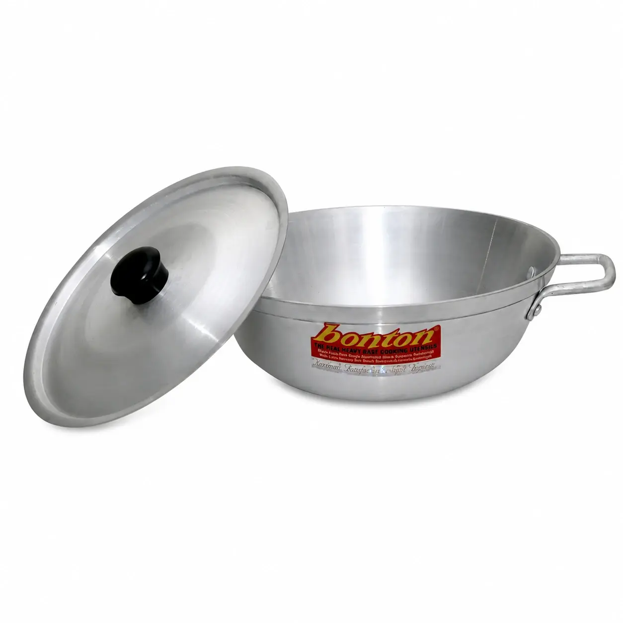 Bonton Heavy Base Aluminium Cooking Kadhai with Lid