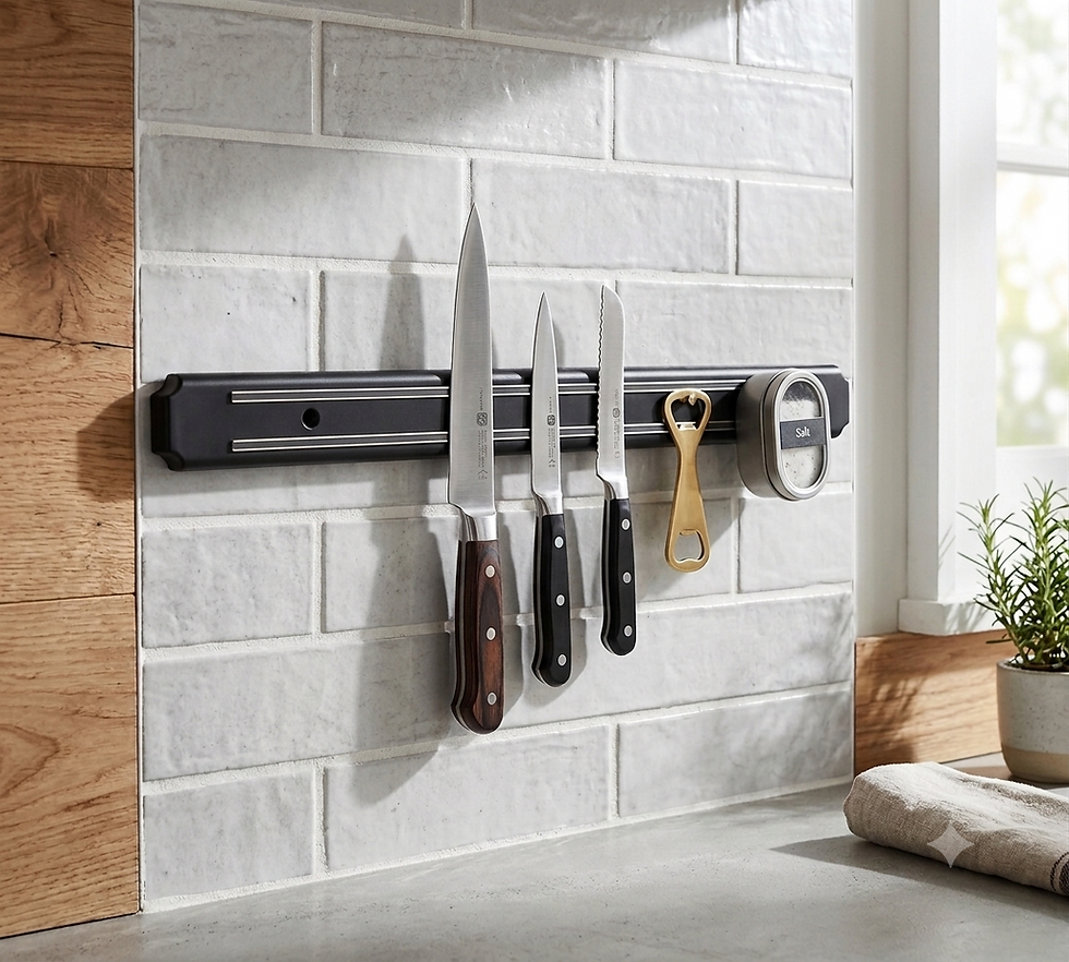 Wall Mountable Magnetic Knife Holder for Kitchen Knife Storage