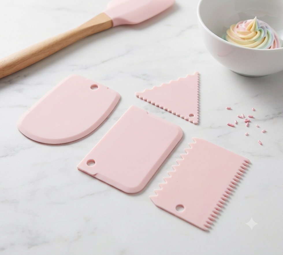 4 Pcs Plastic Cake Scrapper Set for Cake Decorating and Icing