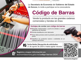 Invitan a participar en convocatoria “Código de barras, vende tu producto en grandes cadenas comerciales y tiendas en línea”
