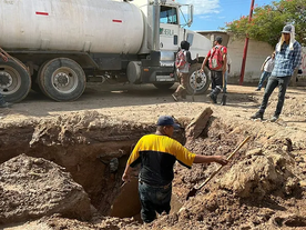 Rehabilitan tomas de agua potable y alcantarillado en avenida Primero de Mayo; pavimentarán la rúa