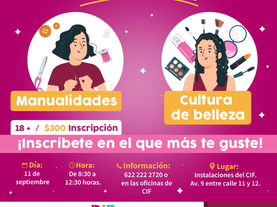 Invita DIF Guaymas a inscribirse en cursos de cultura de belleza y manualidades