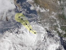 •Esta mañana se formó el primer huracán de la temporada en aguas del Océano Pacífico y se espera que se debilite en las próximas horas