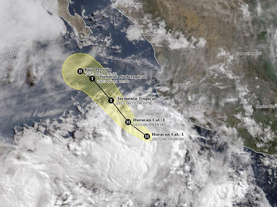 •Esta mañana se formó el primer huracán de la temporada en aguas del Océano Pacífico y se espera que se debilite en las próximas horas
