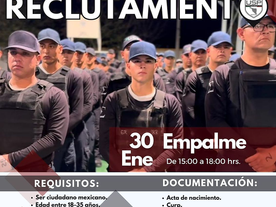 Llegará el viernes a Empalme la Ruta de Reclutamiento de la Universidad de Seguridad Pública