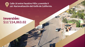 Avanza el Ayuntamiento de Guaymas con obra de pavimentación en sector Nacionalización Golfo de California