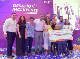 Premian Patty Ruibal y Toño Astiazarán a ganadores de Desafío Incluyente