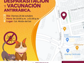 En Guaymas habrá jornada de desparasitación y vacunación antirrábica este viernes y sábado