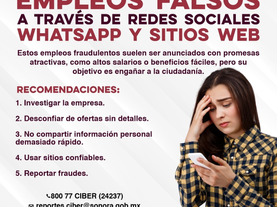 Alerta Unidad Cibernética por empleos falsos publicados en redes sociales: SSP