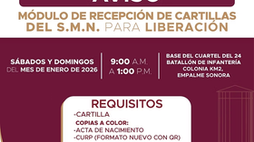 Inicia entrega de cartillas liberadas del Servicio Militar Nacional en Empalme