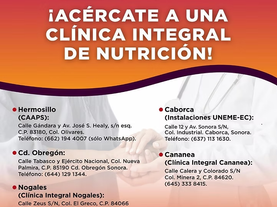 Gobierno de Sonora fortalece la atención en salud con cinco ClÃnicas Integrales de Nutrición