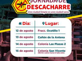 Prepara el Ayuntamiento de Guaymas Jornada de Descacharre del 12 al 15 de agosto