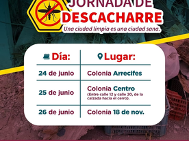 Tendrán colonias Arrecifes, Centro y 18 de noviembre jornada de descacharre