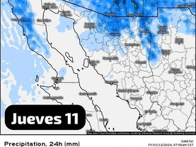 Frente frío ocasionará baja de temperaturas, rachas de viento de 70 km/h, caída de aguanieve y nieve