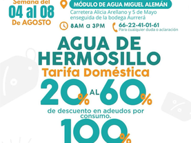 Anuncian Primera Jornada de Descuentos de Agua de Hermosillo en Poblado Miguel Alemán