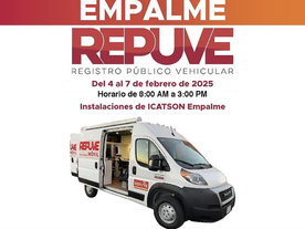 Del 4 al 7 de febrero atenderá módulo del REPUVE en el Icatson Empalme