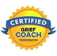 Certified Grief Coach badge, held by Jennifer Jeska, evidential psychic medium and grief coach in Twin Cities, Minnesota