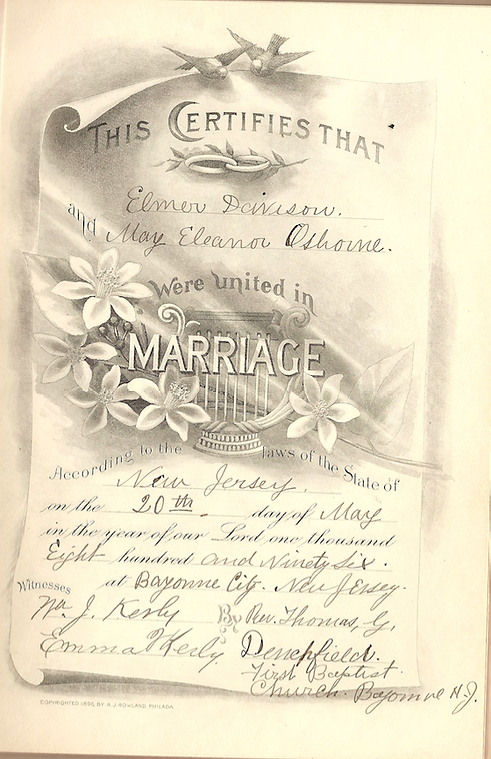 Elmer and May Davison marrriage