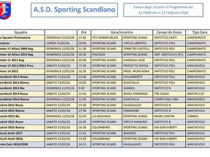 Programma gare settimanale