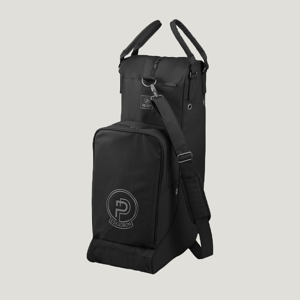 Eskadron Leather Boot & Helmet Bag Black