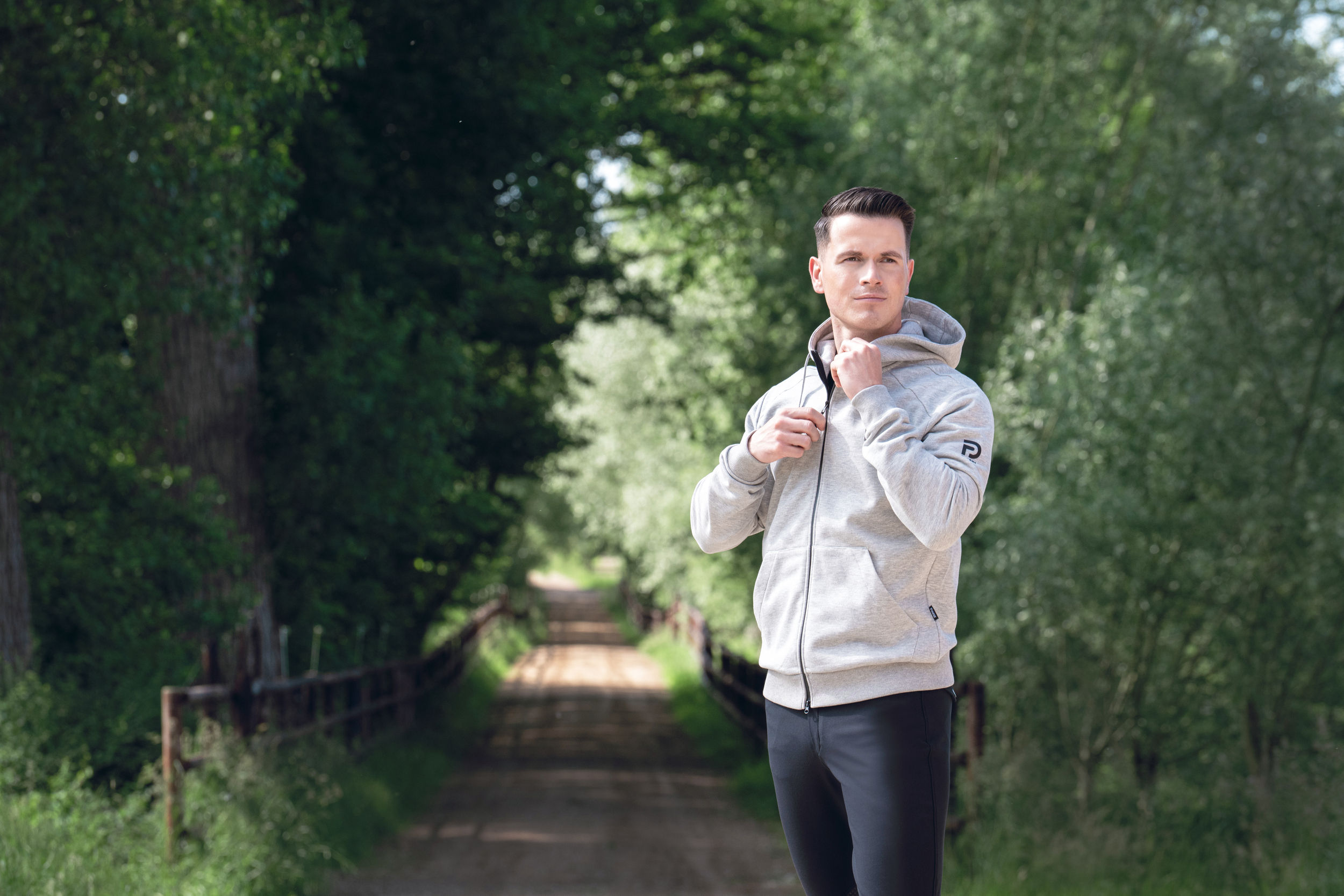 Pikeur Mens Hoodie Jacket Core Grey Melange
