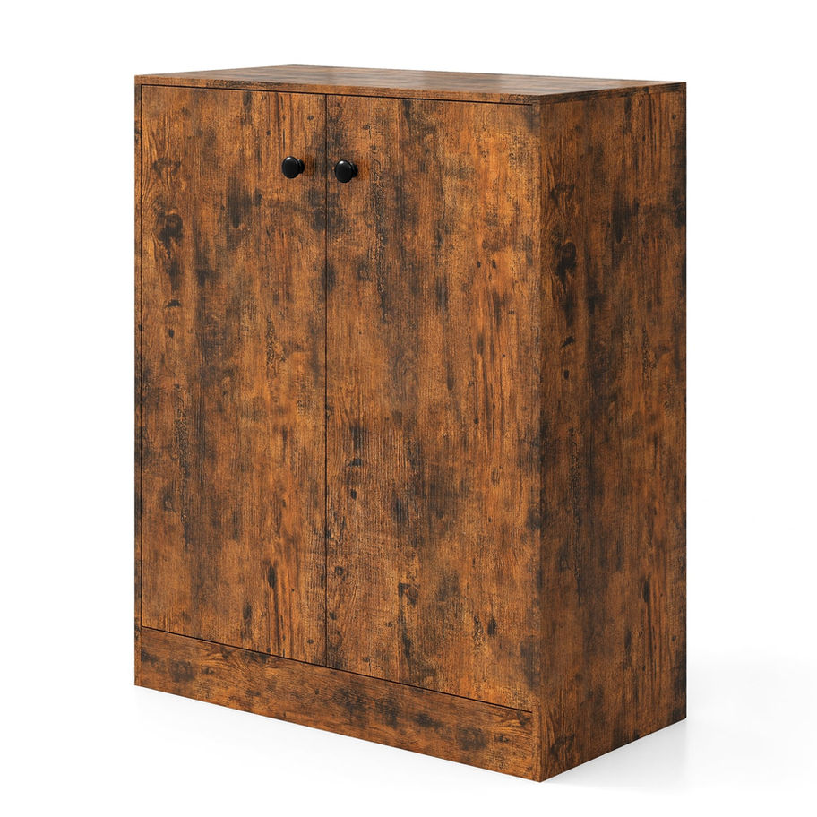 Rustic wood storage cabinet