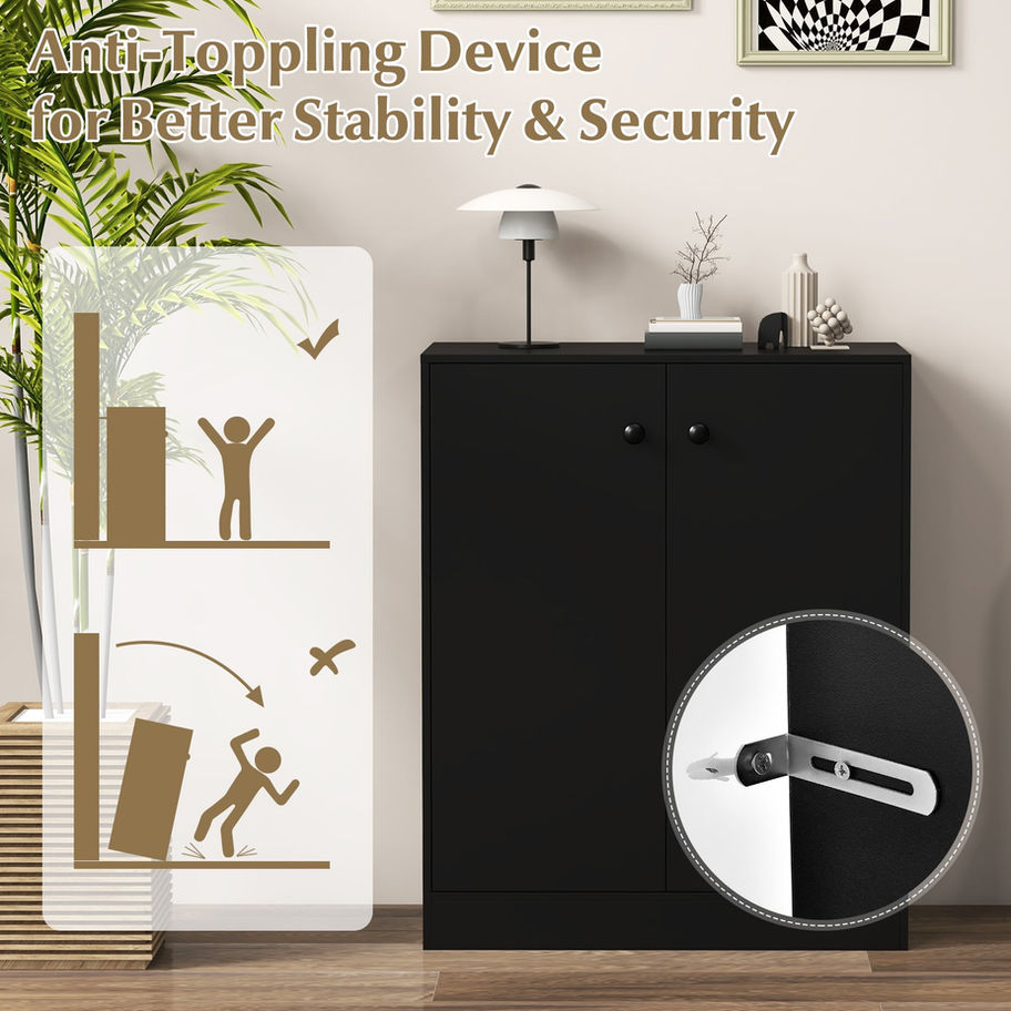 Anti-toppling device for furniture stability