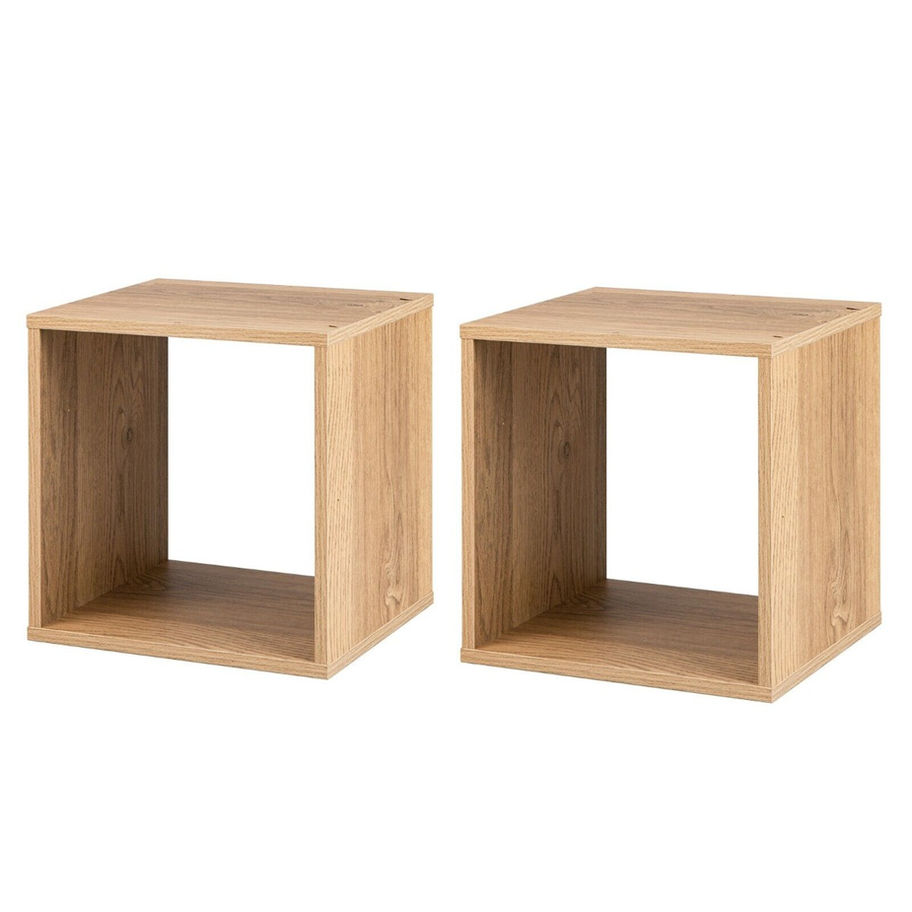 Two stackable storage cubes