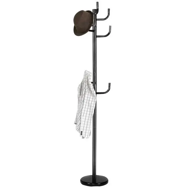Black coat stand with hat and shirt