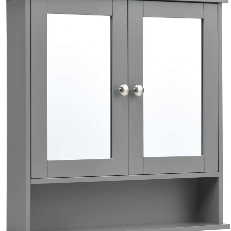 Grey Wooden Hanging Medicine Organizer front view