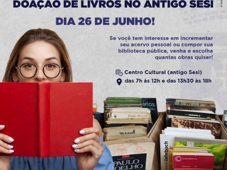 Doação de livros no Centro Cultural, antigo Sesi de Batatais 🤩📔📕📚