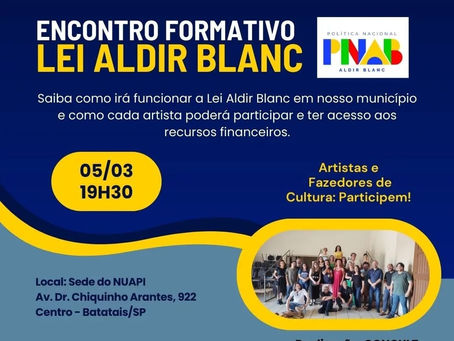 🔹️Lei Aldir Blanc é um grande fomento do Sistema Nacional de Cultura.