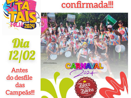 O Bloco da Bilinha, que foi sucesso no carnaval do ano passado, também confirmou presença no Batatais Folia 2024.